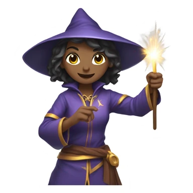 Female Mage Athlete grabbing a wand with one hand smiling sticker