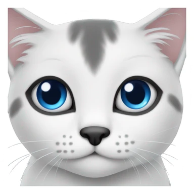 Cat black and white blue eyes sticker
