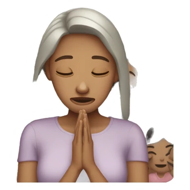 Lady crying in hands on knees sticker