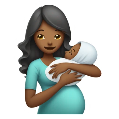 Pregnant Woman Holding A Newborn Baby sticker
