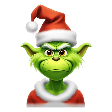 Grinch with a chrismas hat sticker