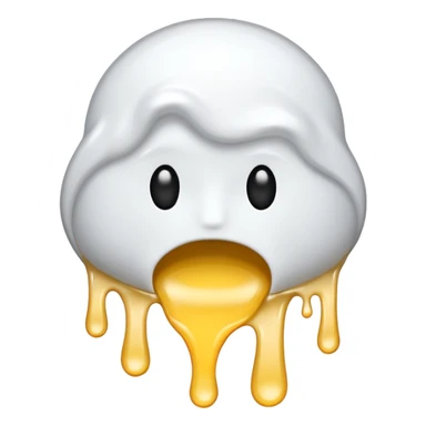 The heat broken emoji in white with sticky white liquid Ozzing out of it with no face sticker