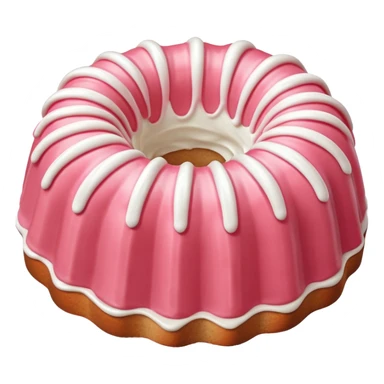 Strawberry pink Bundt cake with white frosting  sticker