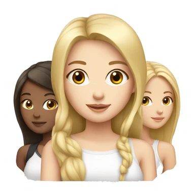 1 blonde girl and 2 brunette girls sticker