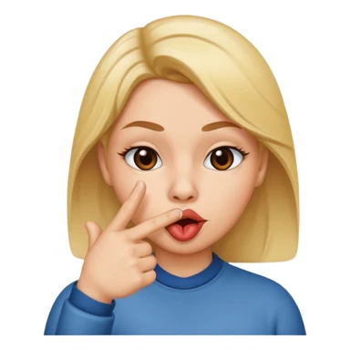 Can you give me an emoji that has duck lips but also is pointing a finger to their mouth sticker