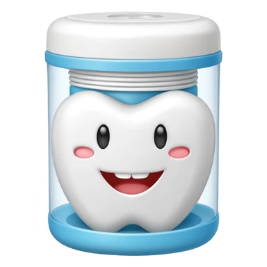 Round pack of white dental floss with no emojis sticker
