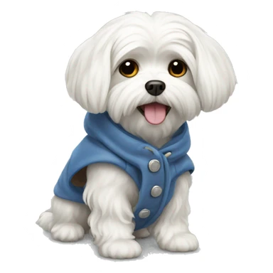 Maltese dog with coat  sticker