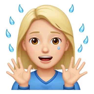 Excited face tears sticker