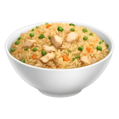 a bowl of chicken fried rice sticker