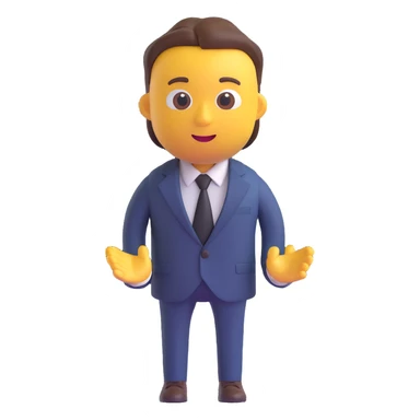 a business man turning his body, 3d emoji style, suit and tie sticker