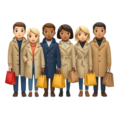 Line of people waiting to enter a store sticker