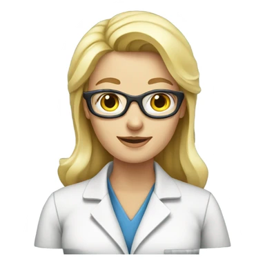 Blonde woman scientist producing medicine  sticker