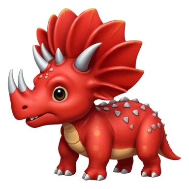 cute red Triceratops sticker