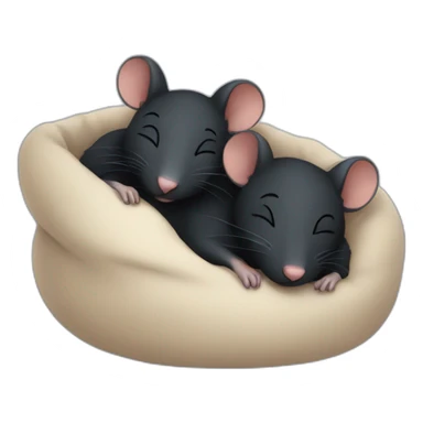 two black rats sleeping together sticker