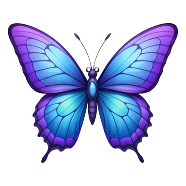 Blue purple magical mystical butterfly side view sticker