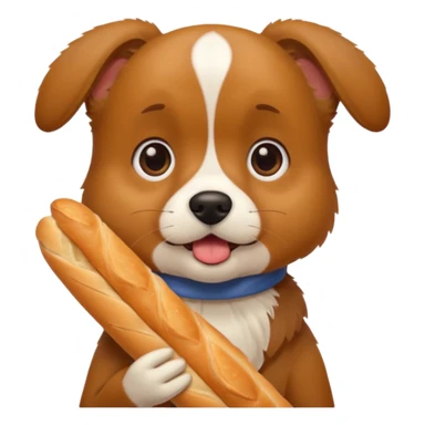 un chien choqué avec une baguette sticker