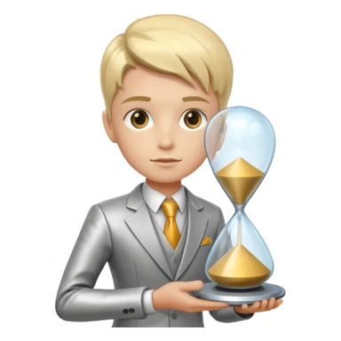 future Explorer with futuristic sandglass sticker