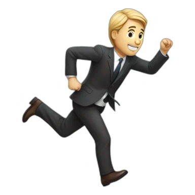 man chasing lawyer sticker