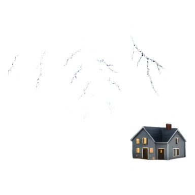 a stormy weather scene with heavy rain, lightning, and a tornado in a natural landscape. It captures the intensity of severe weather conditions. sticker