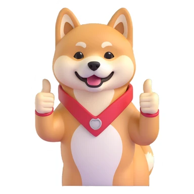 shiba inu showing thumbs up sticker