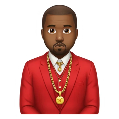 kanye west in red suit sticker