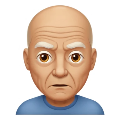 agressive elderly man, bald head sticker