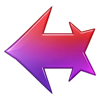 color gradient between red and purple glitter arrow left sticker