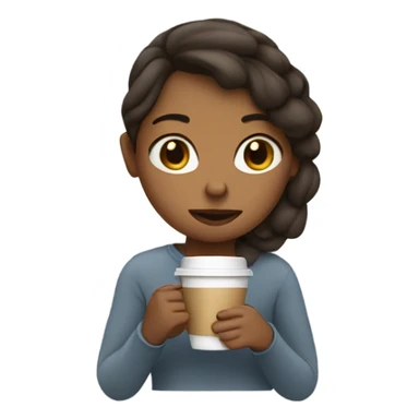 Sleepy girl with coffe sticker