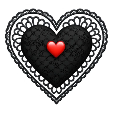 goth themed heart with a black lace tablecloth sticker
