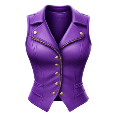 Realistic isolated purple leather feminine fashion hater top vest. sticker