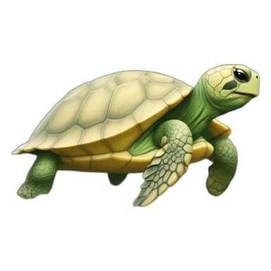 Tortue dessus macron sticker
