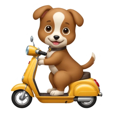 A puppy riding A scooter ￼ sticker