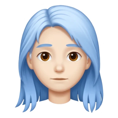 He was born with fair skin and slightly long white and blue hair. sticker