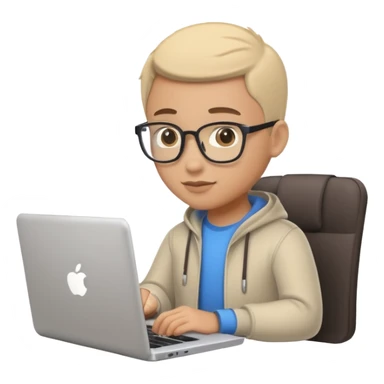 portrait of a software engineer writing code with a laptop sticker