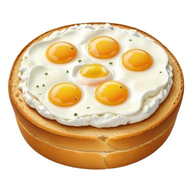 Sour bread with cottage cheese and egg on top sticker
