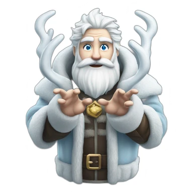cool Father Frost hands Sign of the Horns sticker