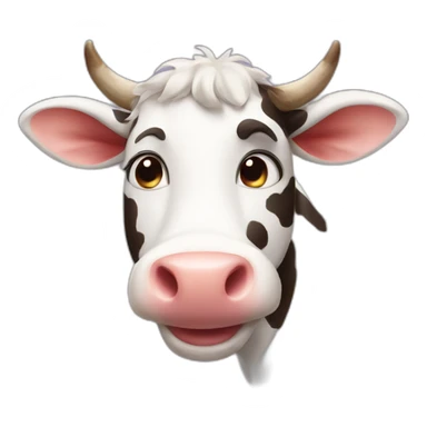 A smiling cow sticker
