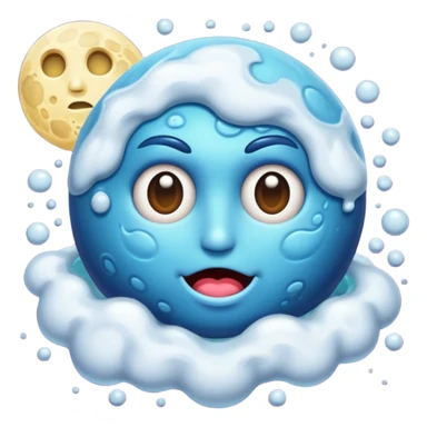 moon covered in potion foam panic face sticker