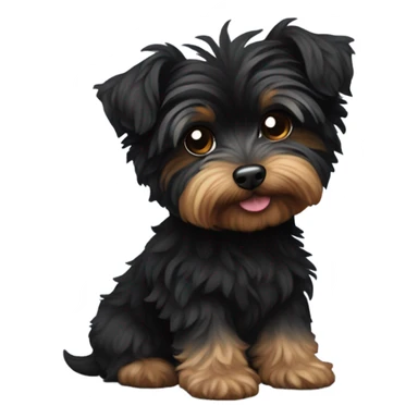Black yorkiepoo sticker