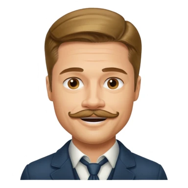 brad pitt with stache sticker