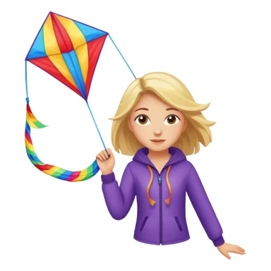 girl with kite,Kite Flyers, big kite. sticker