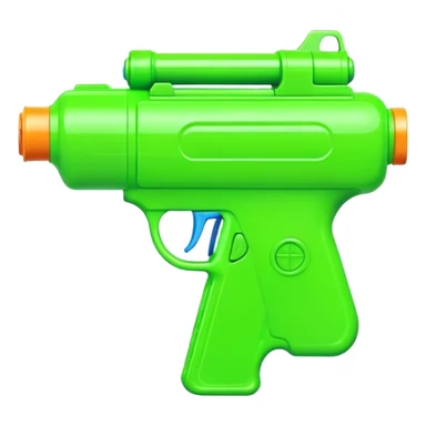 Water pistol toy in bright green color sticker