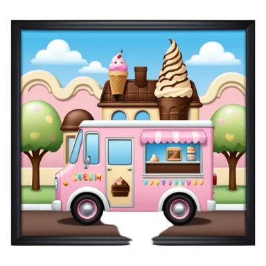 Krazy Ken Jenkins 4wd 1924 racing ice cream with chocolate, nuts and sprinkles dream house food truck  sticker