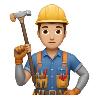 a handyman holding a hammer sticker