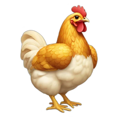 Poulet sur tortue sticker