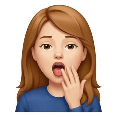 woman Yawning with Hand on Mouth, sticker