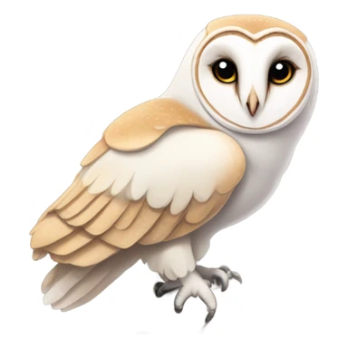 Barn owl with unicorn horn on its head sticker