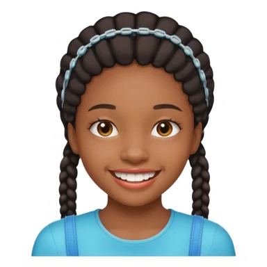 Black girl with braces sticker