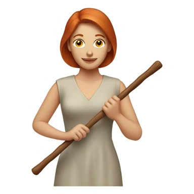 Redhead woman with a stick sticker