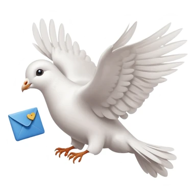 a dove flies with a letter in its paws sticker